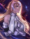  1girl bare_shoulders blonde_hair blue_eyes breasts chains detached_sleeves fate/apocrypha fate/grand_order fate_(series) gauntlets gtunver headpiece highres large_breasts long_hair looking_away parted_lips ruler_(fate/apocrypha) solo upper_body 