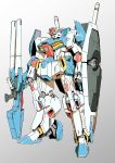  absurdres full_body fxstc1996 gun gundam gundam_zz highres holding holding_weapon mecha mechanical mobile_suit shield weapon zz_gundam 