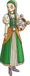  blonde_hair boots commentary dragon_quest dragon_quest_xi earrings hairband harp instrument jewelry necklace official_art senya_(dragon_quest_xi) toriyama_akira 
