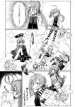  ! /\/\/\ 1boy 2girls ^_^ akashi_(kantai_collection) arrow bow bow_(weapon) bowtie card closed_eyes comic cosplay crossed_arms flight_deck greyscale hair_ribbon headgear japanese_clothes kaga_(kantai_collection) kaga_(kantai_collection)_(cosplay) kantai_collection kiyoshimo_(kantai_collection) long_hair machinery military military_uniform monochrome multiple_girls muneate naval_uniform pantyhose pleated_skirt polearm quiver ribbon school_uniform shimakaze_(kantai_collection) shimakaze_(kantai_collection)_(cosplay) short_hair short_sidetail skirt smile spear striped striped_legwear sweatdrop tatsuta_(kantai_collection) tatsuta_(kantai_collection)_(cosplay) thigh-highs translation_request uniform vovovov weapon 