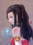  1girl armband avatar:_the_last_airbender avatar_(series) azula bare_shoulders black_hair from_side kellylee long_hair looking_at_viewer solo upper_body 
