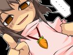  brown_eyes carrot carrots empty_eyes food_themed_clothes inaba_tewi noya rabbit_ears short_hair touhou you_gonna_get_raped 