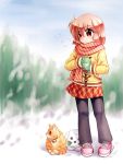  child coat cold new_year orange_hair original scarf snow snow_bunny zan 