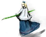  bamboo blonde_hair blue_eyes polearm ribbon ribbons shanghai shanghai_doll spear touhou unknown_(artist) weapon 