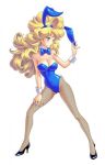  artist_request blonde_hair blue_eyes breasts bunny_ears bunnysuit dragon_quest dragon_quest_iii female fingernails fishnet_pantyhose fishnets high_heels jester_(dq3) large_breasts long_fingernails long_hair long_nails nail_polish nails pantyhose rabbit_ears shoes solo wink 