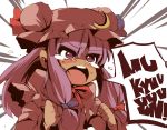  ario hat long_hair mukyuu patchouli_knowledge purple_eyes purple_hair ribbon ribbons romaji solo tears touhou violet_eyes 