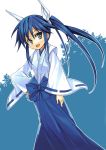  ayane_(nagasarete) blue_eyes blue_hair hair_ribbon hair_ribbons japanese_clothes long_hair nagasarete_airantou narita-kun ribbon ribbons twintails 