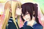 head_kiss kiss mahou_shoujo_lyrical_nanoha takamachi_nanoha twintails yuri 