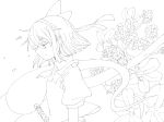  flower hairband hitodama kirusu konpaku_youmu konpaku_youmu_(ghost) monochrome myon short_hair sword touhou weapon 