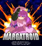  bow explosion hat long_hair metroid parody patchouli_knowledge purple_eyes purple_hair ribbon ribbons touhou translated translation_request violet_eyes 
