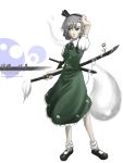  konpaku_youmu konpaku_youmu_(ghost) myon ross_(clumzero) ross_(pixiv191526) sheath sheathed short_hair silver_hair sword touhou weapon 