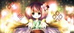  hair_ornament heart hieda_no_akyuu japanese_clothes kimono kohinata_raichi purple_eyes purple_hair short_hair touhou violet_eyes 