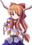  horns hyuuga_azuri ibuki_suika long_hair oni ribbon ribbons sleeveless_shirt touhou 