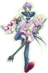  1girl alice_(tales_of_symphonia_kor) blonde_hair blue_hair carrying decus hat long_hair princess_carry short_hair tales_of_(series) tales_of_symphonia tales_of_symphonia_knight_of_ratatosk trenety 