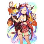  3girls aoi_tsunami blonde_hair blue_hair charmy_(uchi_no_hime-sama) choker demon_girl demon_horns demon_tail demon_wings fireworks fish head_wings heart heart-shaped_pupils holding horns jewelry long_hair looking_at_viewer mask mask_on_head multiple_girls necklace official_art open_mouth pointy_ears red_eyes riding round_teeth side_slit symbol-shaped_pupils tail teeth thigh_strap transparent_background uchi_no_hime-sama_ga_ichiban_kawaii wings wristband 