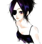  1girl artist_request chrome_dokuro eyepatch katekyo_hitman_reborn nightgown purple_hair short_hair solo source_request violet_eyes 