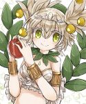  1girl apple blonde_hair butter_run food fruit green_eyes leaf mahou_shoujo_ikusei_keikaku mahou_shoujo_ikusei_keikaku_jokers princess_tempest solo 