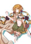  blonde_hair breasts butter_run cleavage clenched_hand elf flower mahou_shoujo_ikusei_keikaku mahou_shoujo_ikusei_keikaku_restart melville midriff navel pointy_ears rose twintails yellow_eyes 