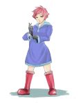  1girl hood hoodie kumatora mother_(game) mother_3 pink_hair short_hair 