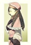  1boy black_hair crossdressinging drill_hair fire_emblem fire_emblem_if foleo_(fire_emblem_if) gloves hat long_hair myoxpas solo trap 