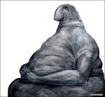  black_eyes creature fat hands_together homunculus_loxodontus kei-suwabe meme sculpture simple_background solo twitter_username white_background 