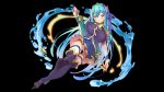  1girl aqua_(konosuba) aqua_(konosuba)_(cosplay) artist_request bare_shoulders black_background blue_eyes blue_hair blush boots breasts character_request closed_umbrella copyright_request cosplay detached_sleeves hair_ribbon highres holding kono_subarashii_sekai_ni_shukufuku_wo! large_breasts long_hair looking_at_viewer miniskirt open_mouth ribbon simple_background skirt solo thigh-highs thigh_boots thighhighs_under_boots tiara umbrella water white_legwear zettai_ryouiki 