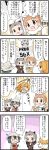  ! ... 4koma 5girls ? black-tailed_prairie_dog_(kemono_friends) comic commentary_request highres kaban kemejiho kemono_friends multiple_girls north_american_beaver_(kemono_friends) northern_white-faced_owl_(kemono_friends) serval_(kemono_friends) sign signpost text translation_request 