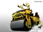  blonde_hair blue_eyes huke kagamine_len kagamine_rin steamroller vocaloid 