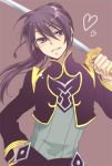  alternate_costume alternate_hairstyle katana long_hair male okmr over_shoulder ponytail smile sword tales_of_(series) tales_of_vesperia weapon weapon_over_shoulder yuri_lowell 