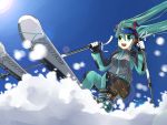  aqua_eyes aqua_hair bad_id hatsune_miku headset highres majicjiang skiing snow twintails vocaloid 