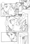  blush couple kiss long_hair manga monochrome 