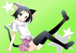  bad_id cat_ears ikeda_kana legs saki saki-saki skirt tail thigh-highs thighhighs tokumi_yuiko 