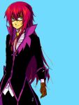  aqua_background glasses green_eyes male red_hair redhead richter_abend tales_of_(series) tales_of_symphonia tales_of_symphonia_knight_of_ratatosk 
