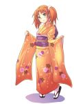  green_eyes japanese_clothes kimono nakano_minori orange_hair original side_ponytail 