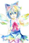  cirno colorful haruto_(artist) touhou traditional_media watercolor watercolor_(medium) 