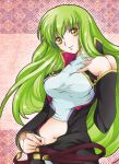  c.c. cc code_geass green_hair kurimomo long_hair navel smile undressing 