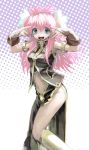  \m/ \n/ cosplay galaxy_angel highres kawa_yoo kawaguchi_youhei megurine_luka midriff milfeulle_sakuraba pink_hair vocaloid 