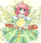  animal_ears blue_eyes bow double_bun dress flower gloves hair_bow horns nobody_knows pink_hair ribbon ribbons sheep_(trickster) sheep_ears tail trickster 