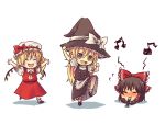  chibi dancing flandre_scarlet hakurei_reimu instrument kirisame_marisa music recorder rei_hana touhou yukkuri_shiteitte_ne 