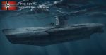  abe_yasushi_(umizoi_tibet) gun kriegsmarine military military_vehicle no_humans ship submarine swastika underwater warship watercraft weapon world_war_ii 