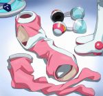  boots clothes_removed haruyama_kazunori no_humans on_floor pink_legwear tagme thigh-highs time_bokan_(series) time_bokan_24 white_boots 