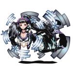  1girl blue_nails breasts choker cleavage collarbone divine_gate dress floating_hair full_body grey_hair hair_ornament heart heart_hands high_heels large_breasts long_hair nail_polish official_art smile solo transparent_background ucmm very_long_hair violet_eyes 