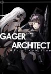  2girls ;p architect_(girls_frontline) asymmetrical_clothes bare_back black_hair character_name gager_(girls_frontline) girls_frontline gun highres long_hair looking_at_viewer mag_(mag42) multiple_girls one_eye_closed pale_skin silver_hair thigh-highs tongue tongue_out v violet_eyes weapon yellow_eyes 