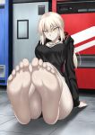  &gt;:( 1girl eyebrows eyebrows_visible_through_hair fate_(series) feet highres soles solo tagme toes 
