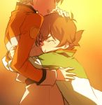  1boy 1girl brown_hair catgirl0926 closed_eyes from_side hand_on_another&#039;s_head hug hyakujuu-ou_golion matthew_holt no_glasses pidge_gunderson pout reverse_trap short_hair tears voltron:_legendary_defender 