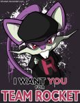  grey_background grin i_want_you no_humans pointing pointing_at_viewer pokemon pokemon_(creature) rattata smile team_rocket_grunt watermark web_address 