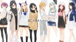  6+girls :o \||/ ahoge ama_mitsuki ankle_boots aqua_hair arm_behind_back arm_up arms_at_sides arms_behind_back arms_up asakaze_(kantai_collection) asymmetrical_bangs bag bangle bangs bare_legs beige_coat beret black_blazer black_dress black_gloves black_hair black_hat black_legwear black_scarf black_shorts black_skirt blazer blue_bow blue_necktie blunt_bangs blush boots bow bracelet breast_suppress breasts brown-framed_eyewear brown_boots brown_eyes brown_hair buttons capri_pants cardigan cellphone closed_eyes closed_mouth coat collage collarbone collared_dress collared_shirt commentary_request contrapposto crossed_arms denim denim_jacket denim_skirt drawstring dress dress_shirt eyes_visible_through_hair forehead formal from_behind from_side glasses gloves grey_eyes grey_jacket grey_pants haguro_(kantai_collection) hair_between_eyes hair_bow hair_ornament hair_over_shoulder hairclip handbag harukaze_(kantai_collection) hat high_heel_boots high_heels holding holding_cellphone holding_phone holding_strap hood iphone jacket jewelry kantai_collection kneehighs layered_clothing legs_apart legs_together light_brown_hair lips long_hair long_sleeves looking_at_viewer looking_away looking_back medium_breasts miniskirt multiple_girls necktie open_clothes open_coat open_mouth pants pantyhose parted_bangs parted_lips pencil_skirt phone pink_dress pinstripe_pattern pleated_skirt pocket prinz_eugen_(kantai_collection) purple_hair red_eyes sailor_collar sakawa_(kantai_collection) scarf school_bag school_uniform serafuku shirt shoes short_shorts short_sleeves shorts shoulder_bag shy simple_background skirt skirt_set skirt_suit sleeves_folded_up sleeves_past_wrists sleeves_pushed_up small_breasts smartphone smile standing stiletto_heels strappy_heels striped striped_dress suit sundress suzuya_(kantai_collection) swept_bangs takao_(kantai_collection) text thigh-highs torn_clothes torn_skirt track_suit translation_request trench_coat twintails unbuttoned v_arms walking white_background white_cardigan white_dress white_shirt white_shoes wing_collar wrist_grab yamashiro_(kantai_collection) yellow_coat zoom_layer 