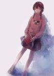  1girl braid highres kokemozuku madotsuki pink_shirt shirt solo sweater twin_braids twintails yume_nikki 