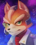  1boy animal_ears fox fox_ears fox_mccloud furry haychel highres looking_at_viewer male_focus solo star_fox visor 