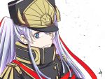  1girl gunpuku_no_himegimi hat military military_uniform re:creators red_eyes shako_cap uniform wagamama_0715 white_hair 